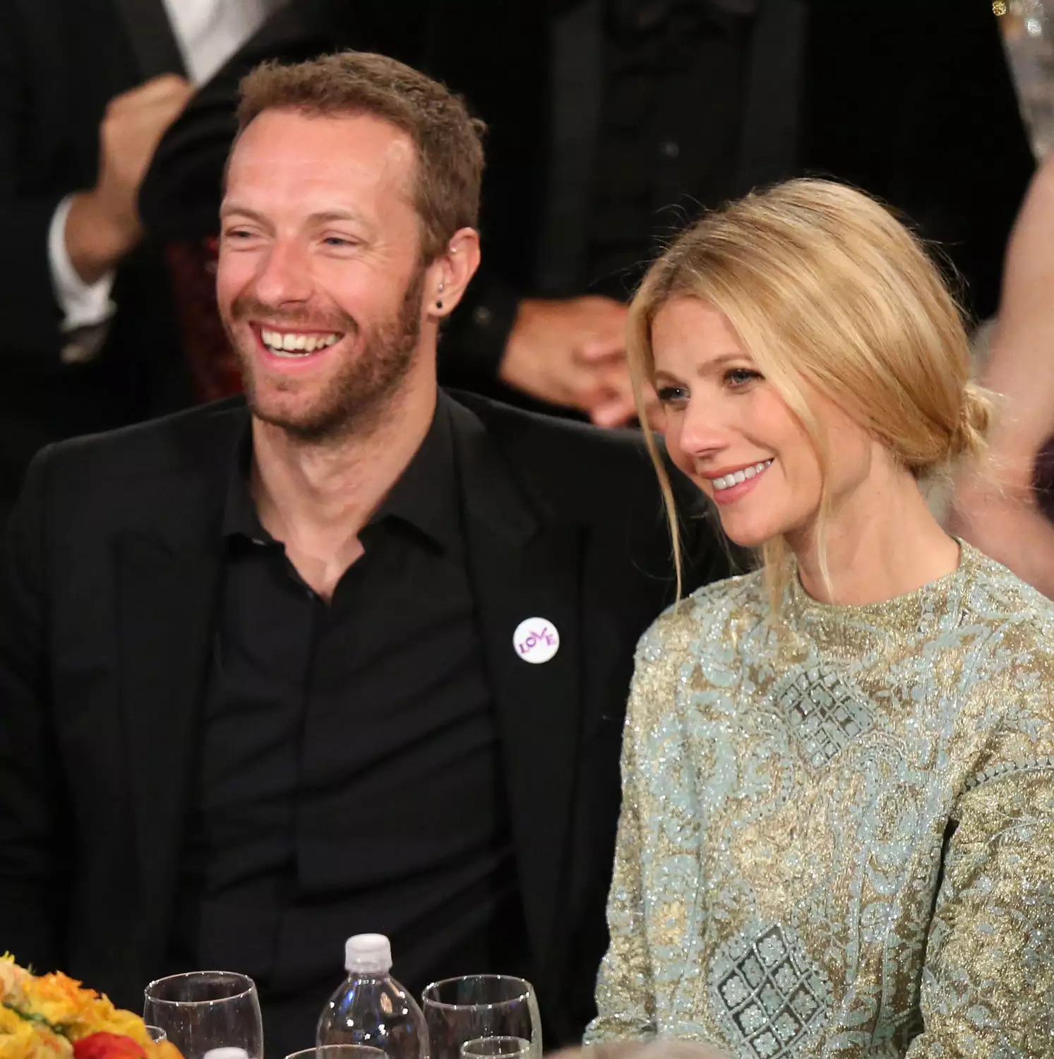 Chris Martin and Gwyneth Paltrow at the 71st Annual Golden Globe Awards