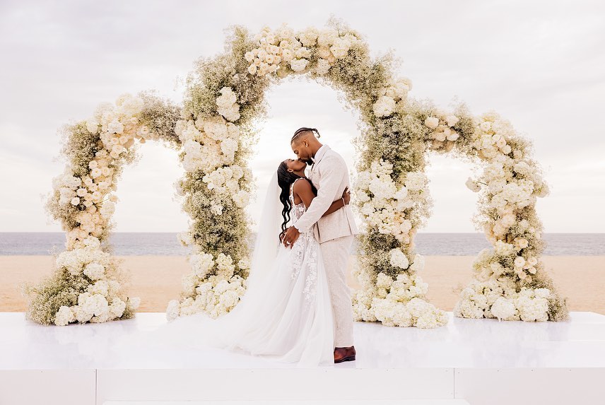 Simone Biles with Jonathan Owens Weeding | Photo via Instagram @simonebiles