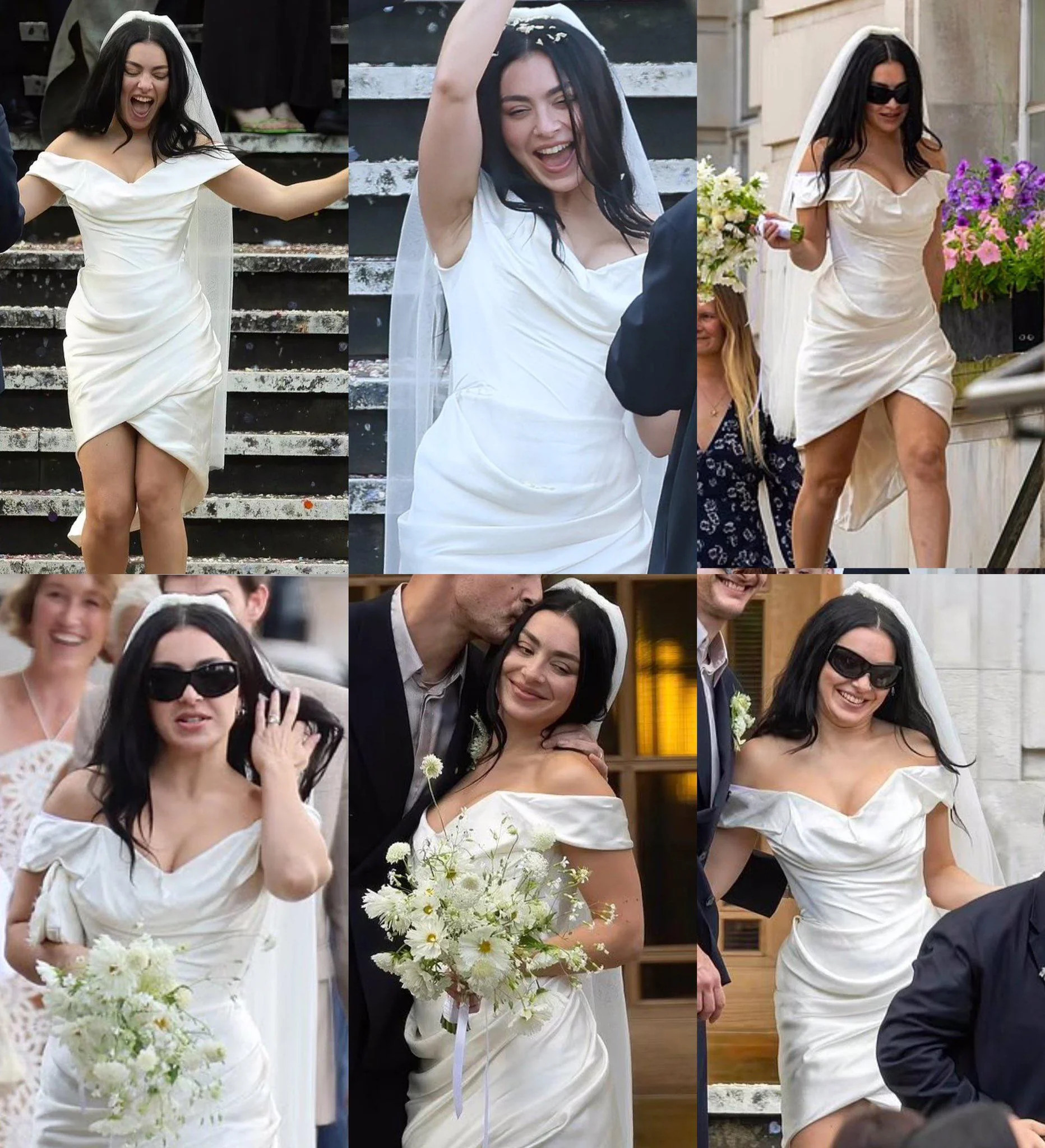 Charli XCX's TikTok showing her Vivienne Westwood wedding dress and post-wedding hotel party